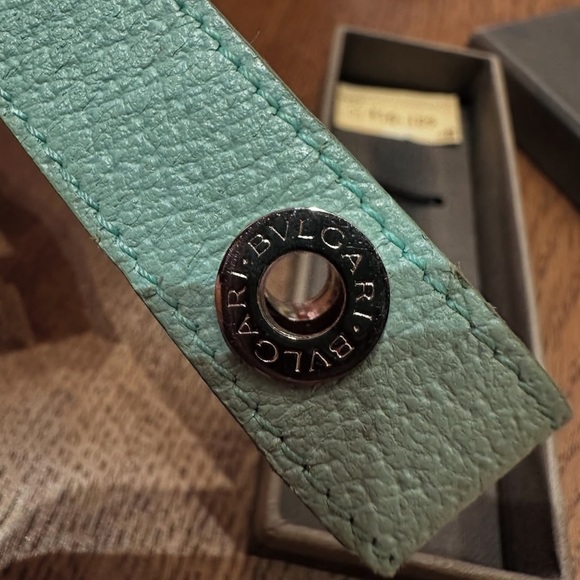 Bvlgari Mint Green Leather Keychain - Picture 6 of 11